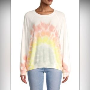 New! Wildfox Rainbow Dye‎ Baggy Beach Jumper in Vanilla (Off White)